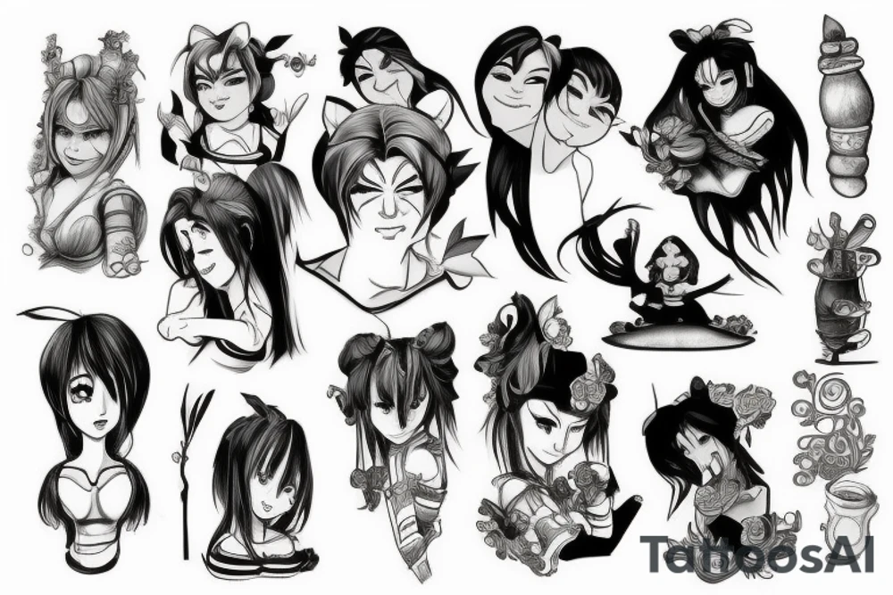 anime shrek tattoo idea