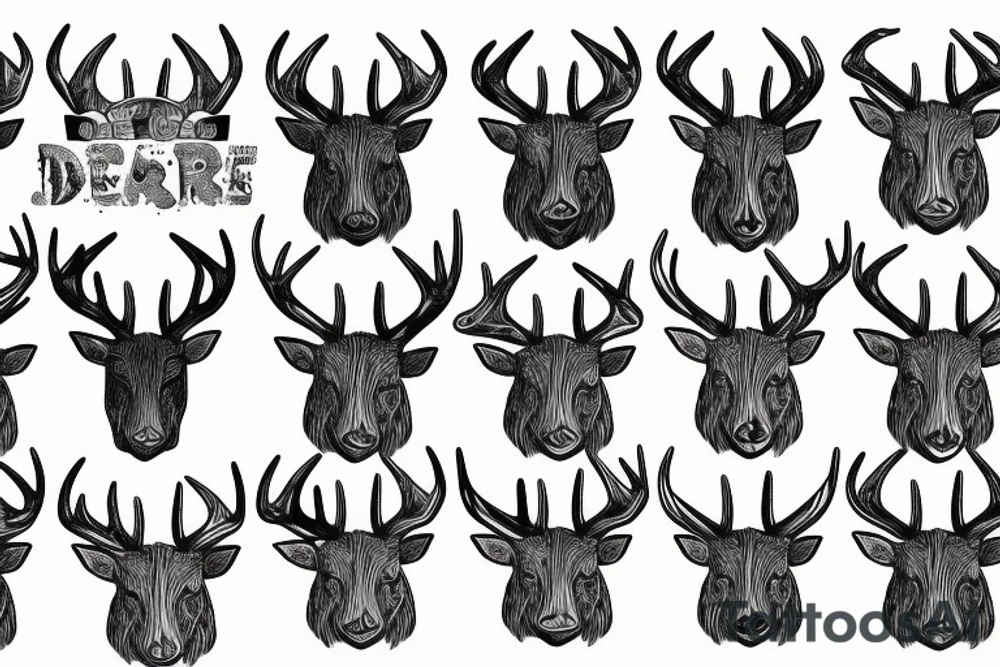 deer wise free dark solid forest tattoo idea