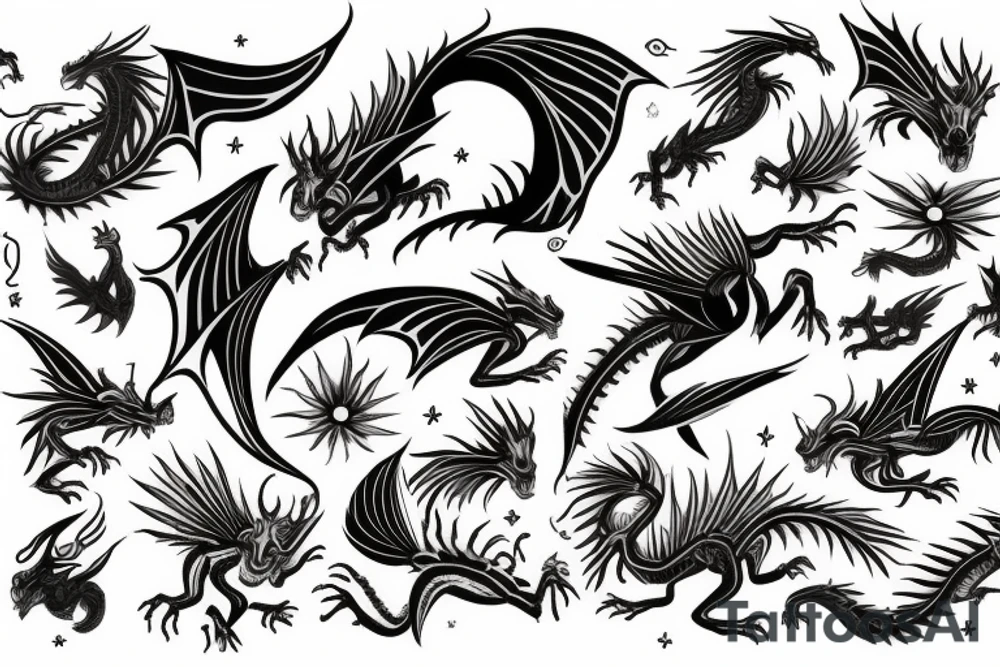 Dragon dogm fly, space tattoo idea