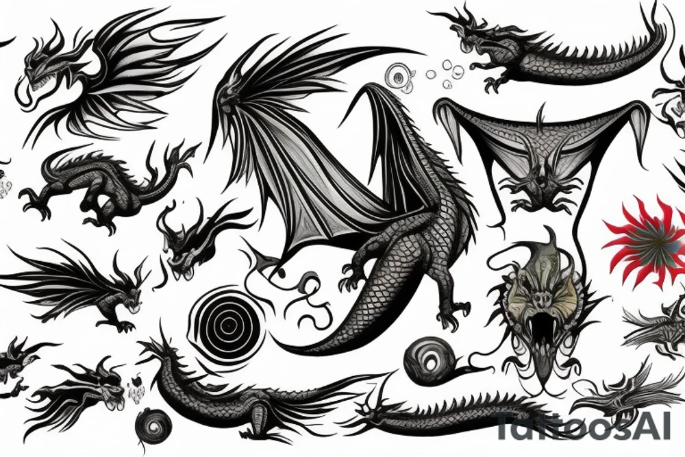 Dragon dogm fly, space tattoo idea