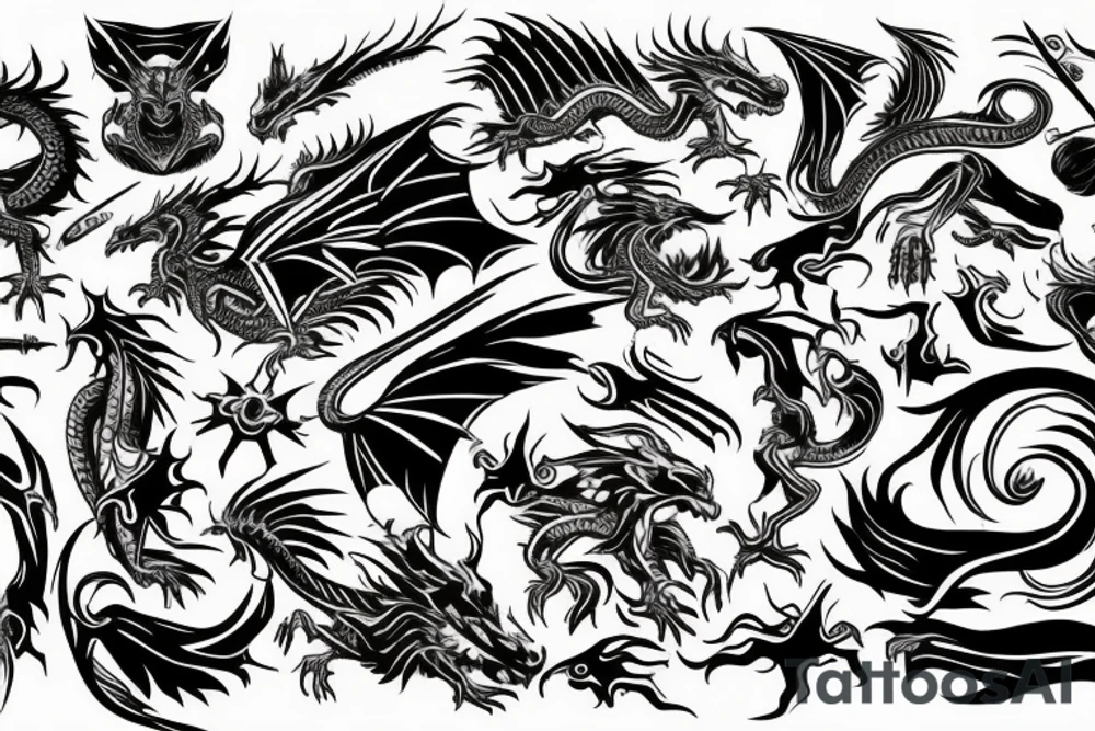 Dragon, dogma fly, space tattoo idea