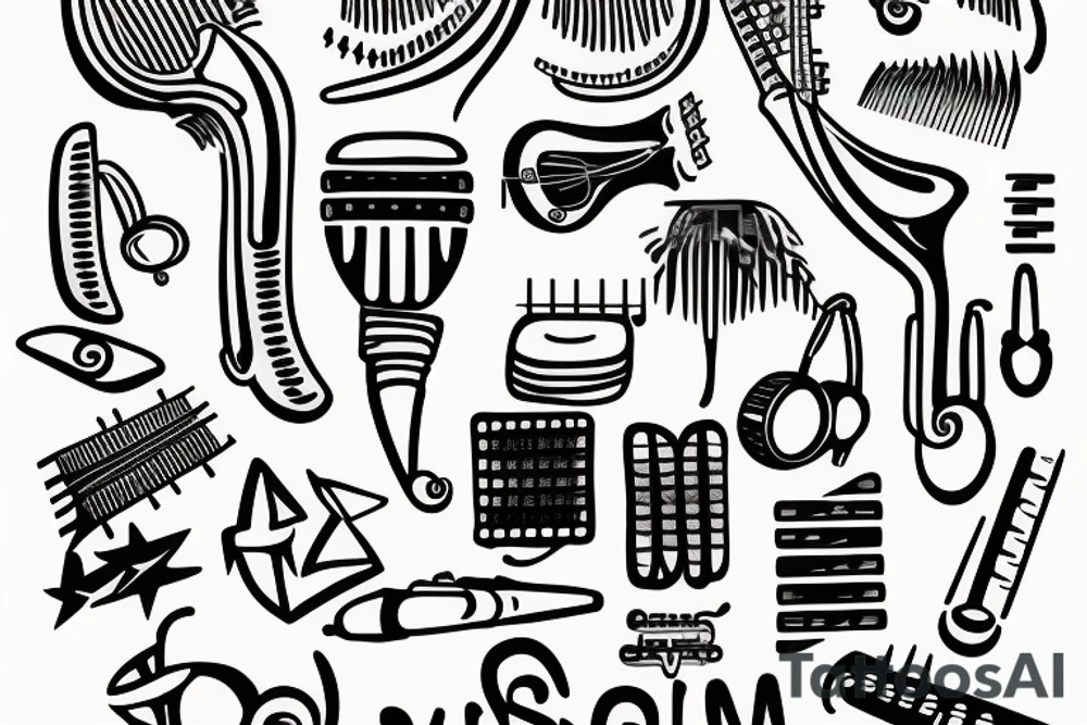 Musician with a shaver in Israel tattoo idea