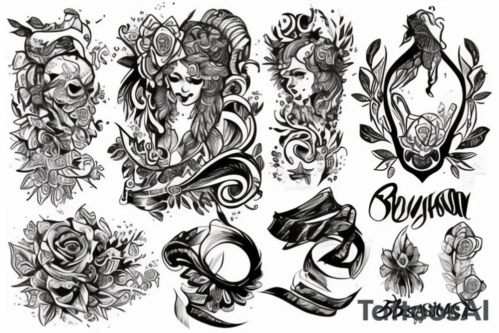 Зубр с белорусским орнаментом tattoo idea