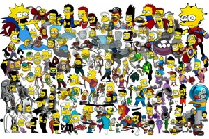 Crossover with cartoon heroes like Simpsons, Griffins, futurama, Rick and Morty, adventure time etc. tattoo idea