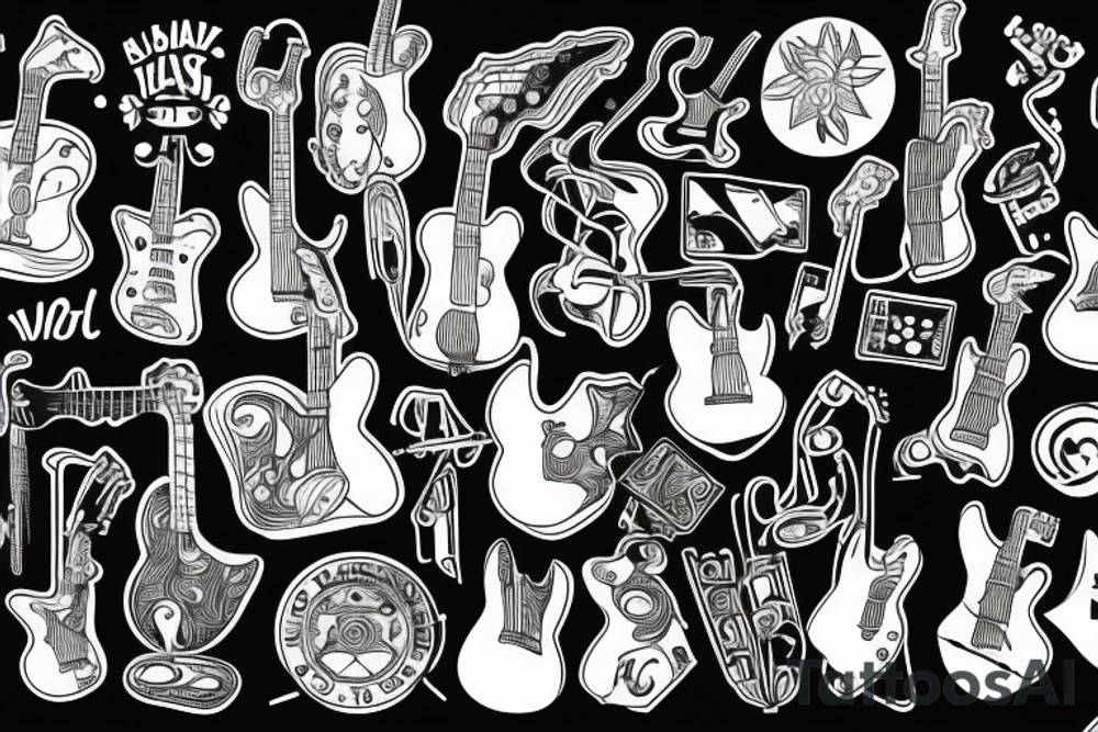 Musician with a guitar tattoo idea