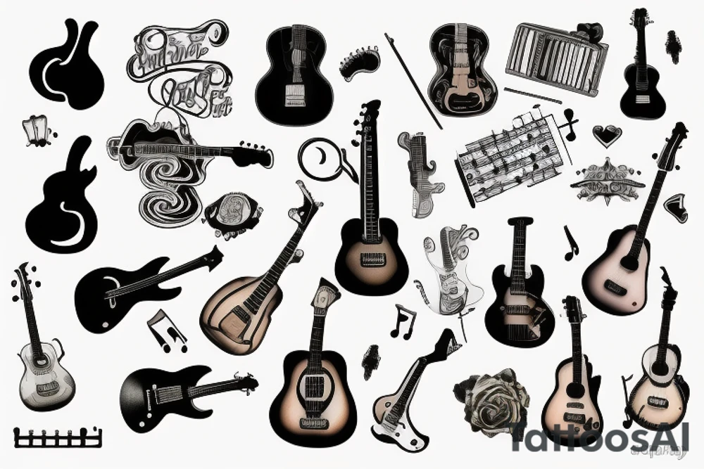 Musician with a guitar tattoo idea