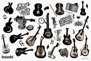 Musician with a guitar tattoo idea