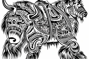 bison with Belasrussian ornament tattoo idea