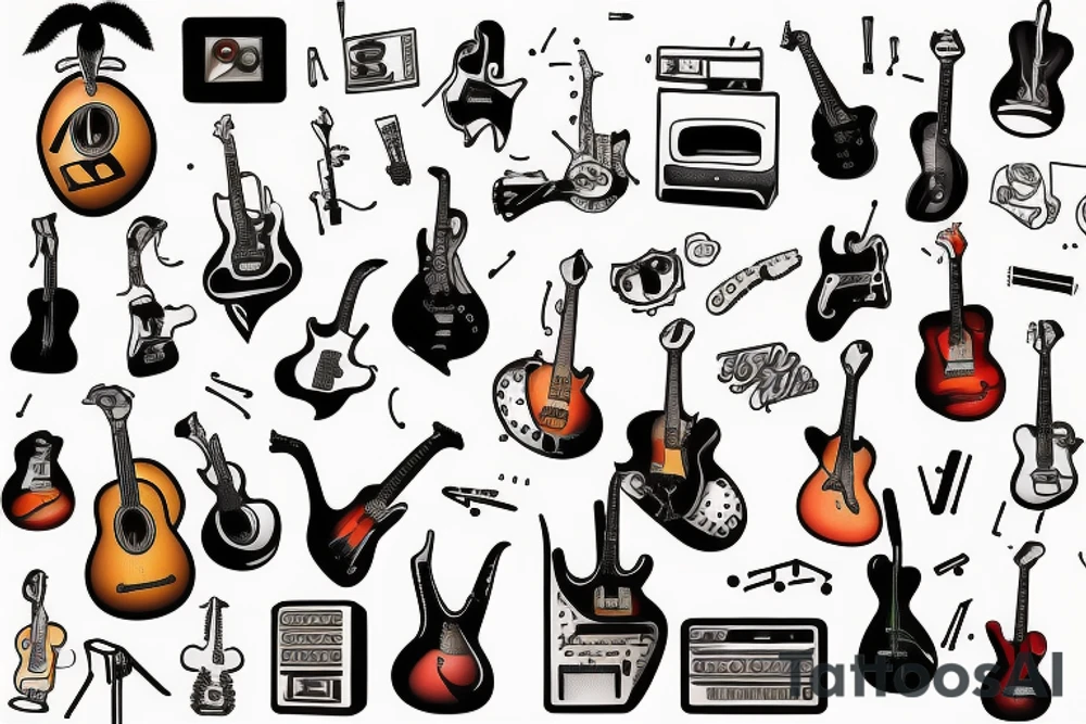 Musician with a guitar tattoo idea