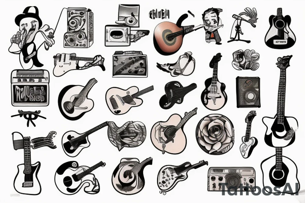 Musician with a guitar tattoo idea