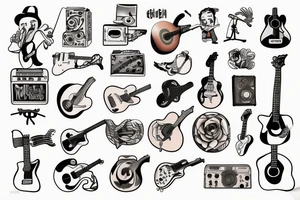 Musician with a guitar tattoo idea