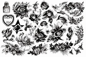 надпись escape в стиле металл tattoo idea
