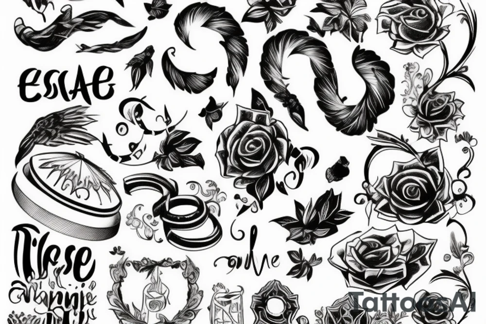 надпись escape в стиле металл tattoo idea