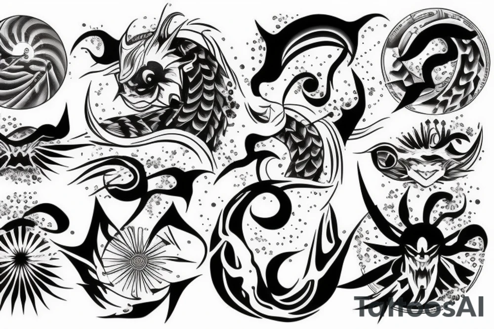 light shading rising sun sun rays sun rise over ocean tattoo idea