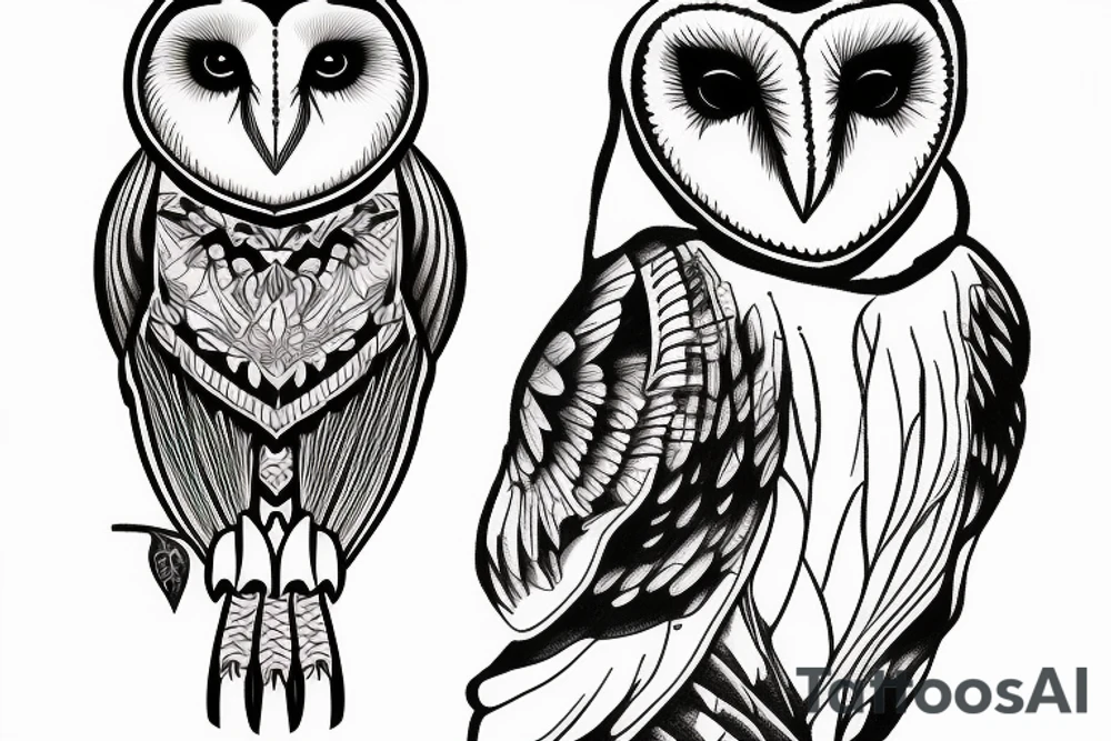 Barn owl tattoo idea