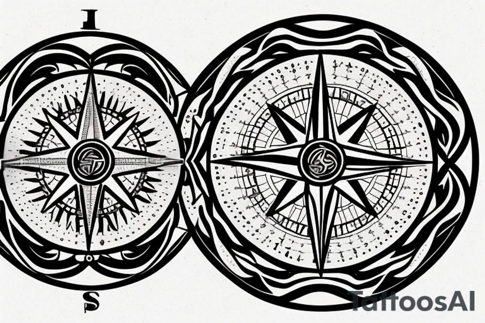 Lion compass jesus cross tattoo idea