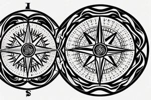 Lion compass jesus cross tattoo idea