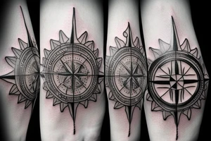 Lion compass jesus cross tattoo idea