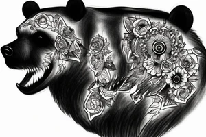 bear in car tattoo idea