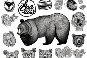 bear in car tattoo idea