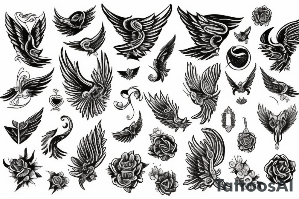 cat with wings tattoo idea