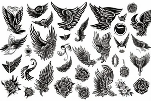 cat with wings tattoo idea