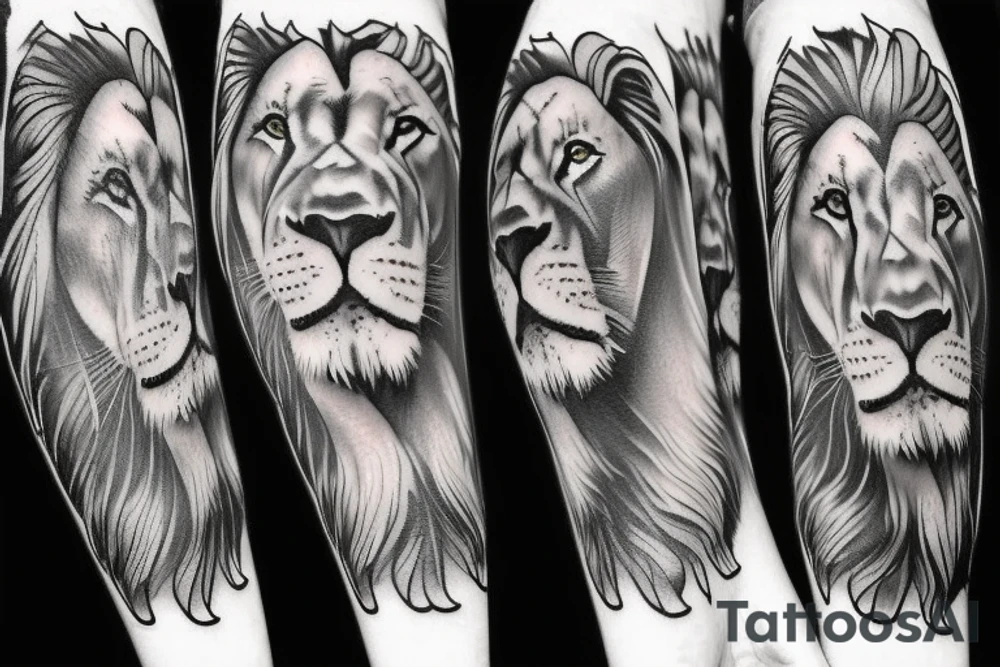 Lion and jesus tattoo idea