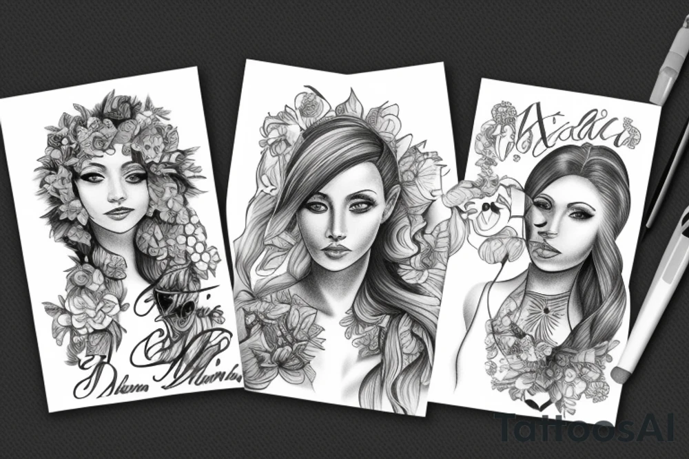 Two names. Alexandra and Darina. tattoo idea