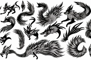 nine - tailed fox tattoo idea