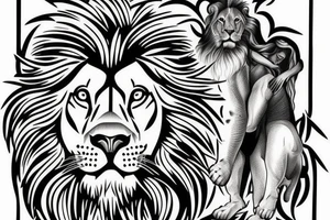 Lion and jesus christ tattoo idea