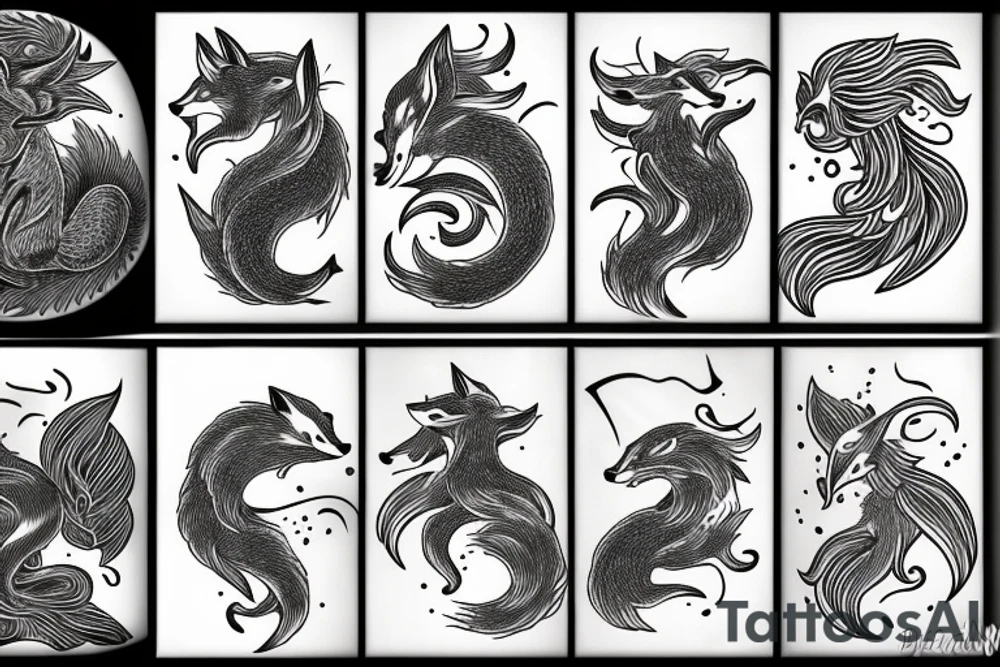 nine - tailed fox tattoo idea