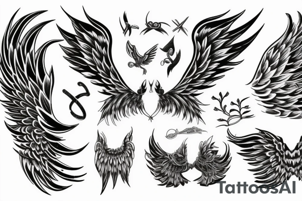 cat with wings tattoo idea