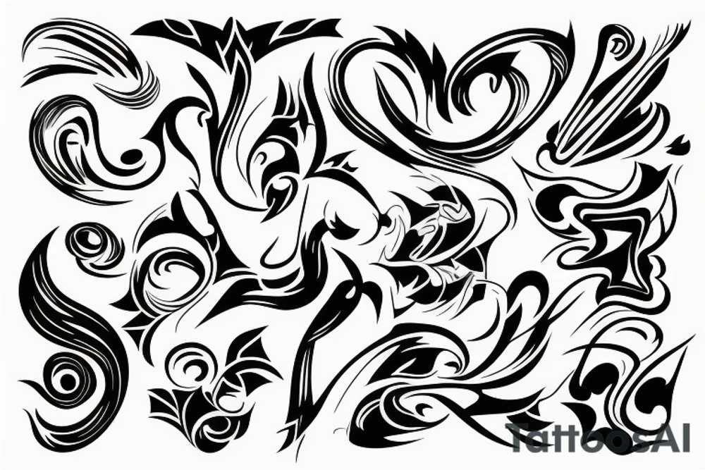 Full back abstract design tattoo idea
