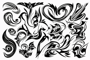 Full back abstract design tattoo idea