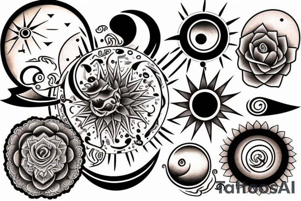 hourglass with the sun and the moon tattoo idea