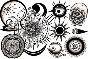 hourglass with the sun and the moon tattoo idea