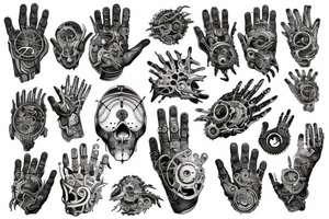 hand like machine tattoo idea