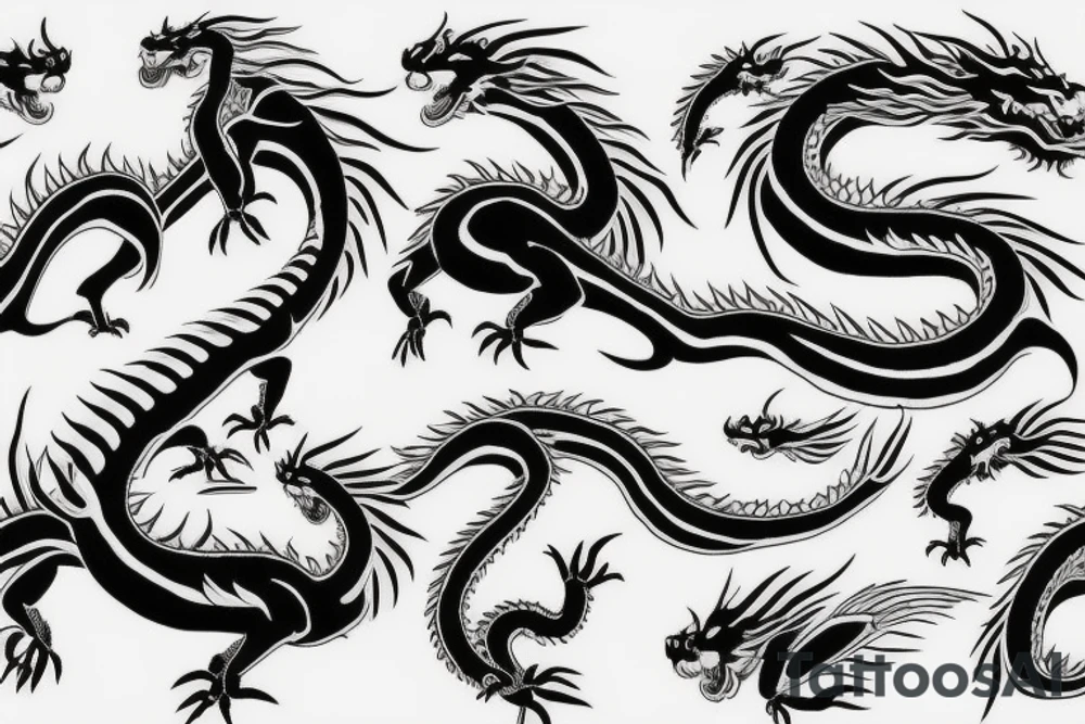 Dragon tiger crane tattoo idea