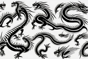 Dragon tiger crane tattoo idea