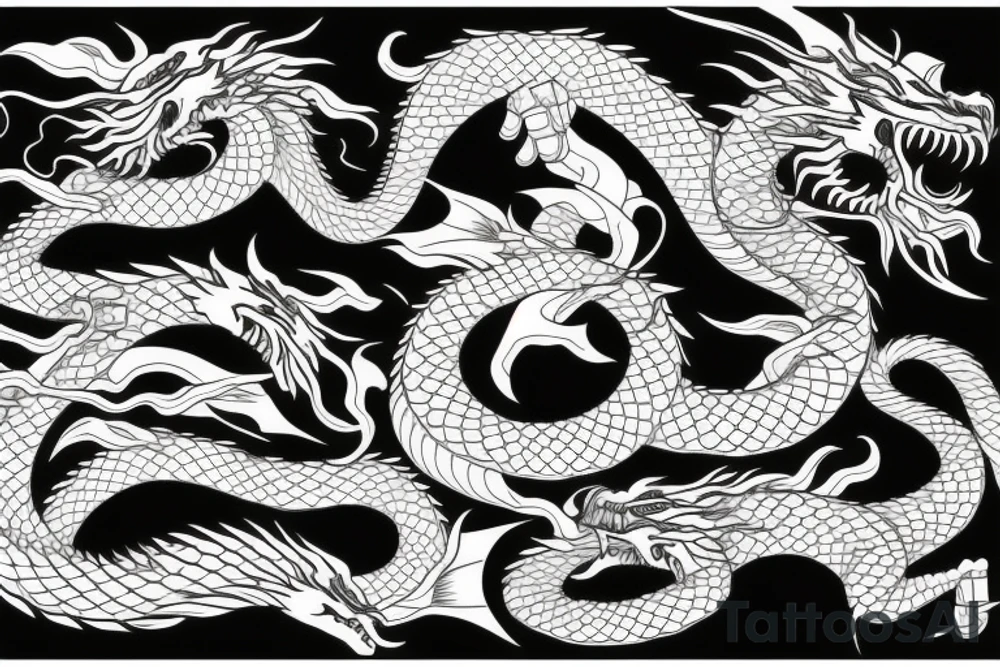 Dragon tiger crane tattoo idea