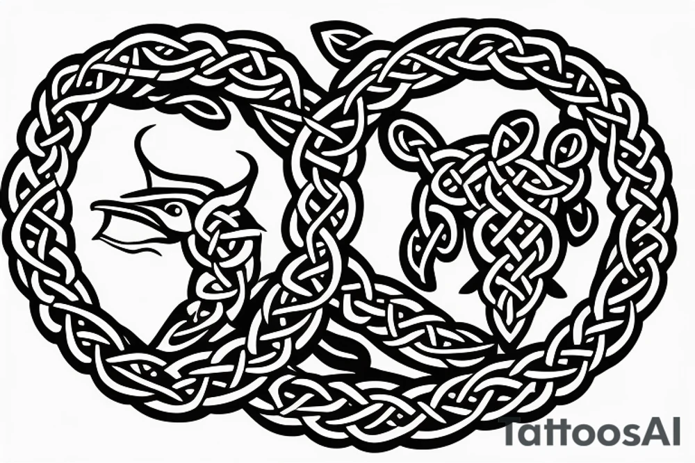 ouroboros in celtic style tattoo idea