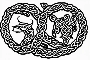 ouroboros in celtic style tattoo idea