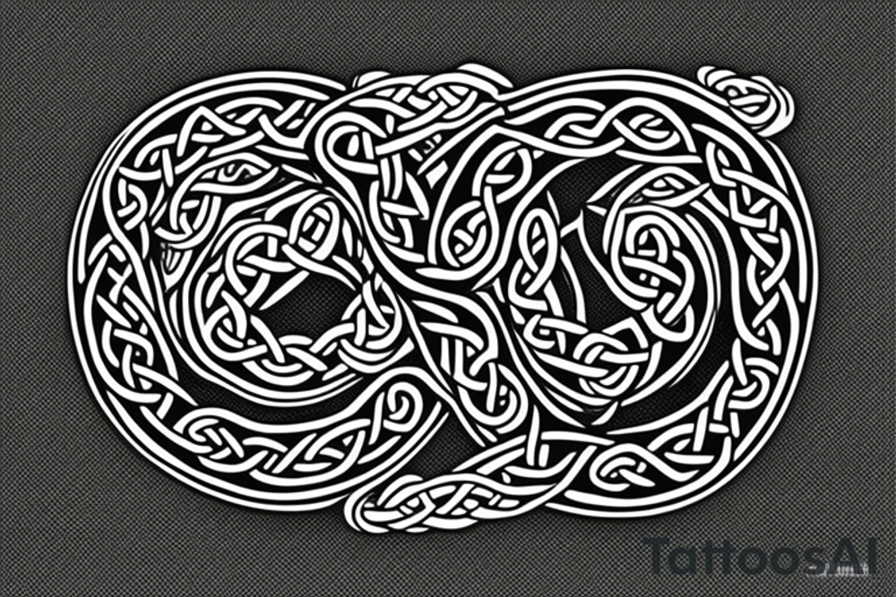 ouroboros in celtic style tattoo idea