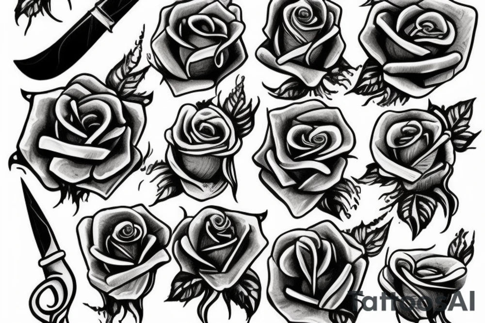 a dagger piercing the rose tattoo idea