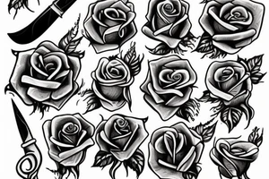 a dagger piercing the rose tattoo idea