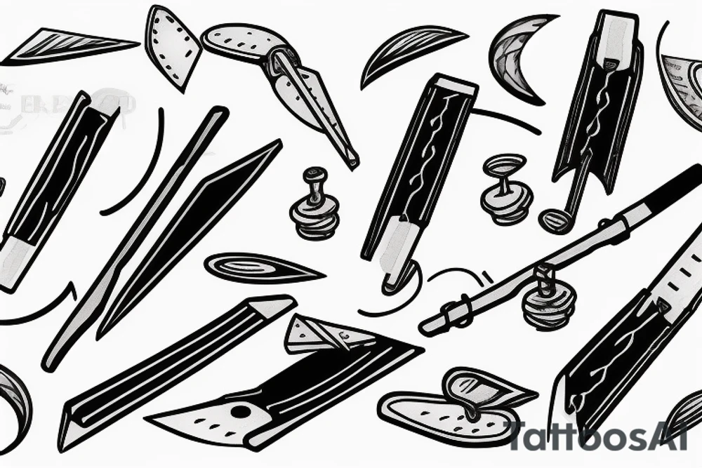 equilibrist balancing on a straight razor blade tattoo idea