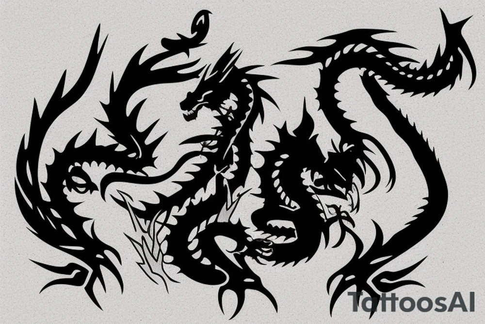 black dragon with a castle on his back tattoo idea