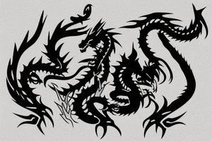 black dragon with a castle on his back tattoo idea