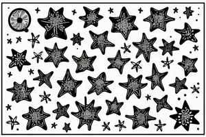 Constellation poisson et constellation vierge et bouquets de fleurs tattoo idea