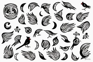 cardinal with a moon tattoo idea